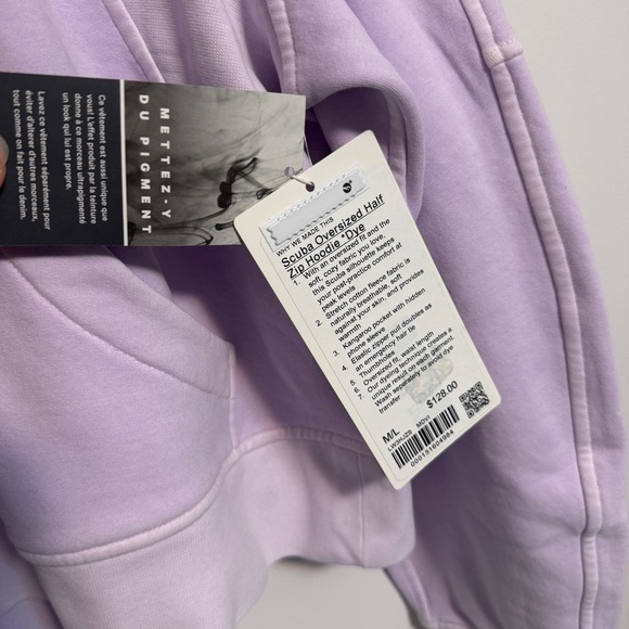 🆕 Lululemon Scuba Oversized Half Zip Hoodie Dye - Mineral Dye Purple Cosmos - Picture 5 of 9